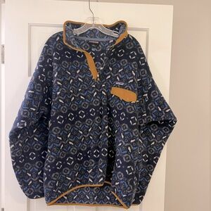 Patagonia Synchilla Blue Patterned Fleece- Size Large